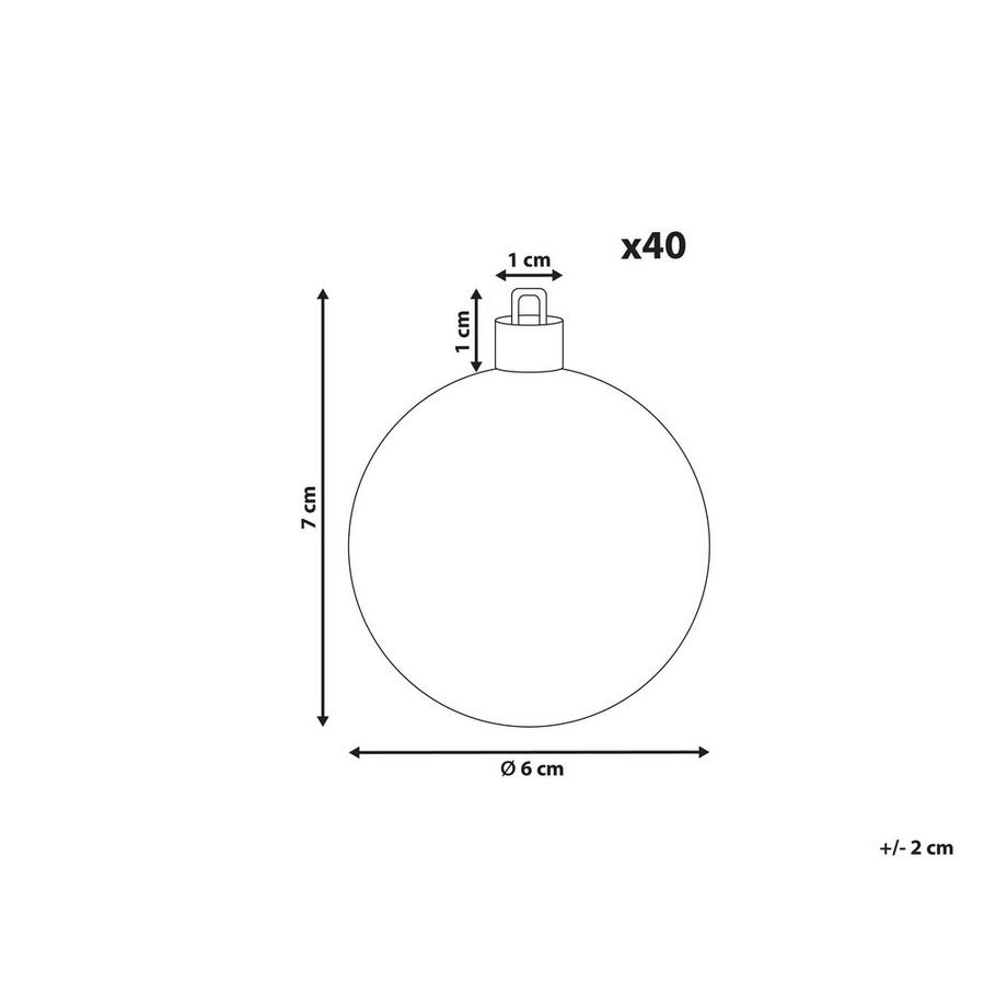 Beliani Set di 40 palline decorative en Materiale sintetico Classico SAIMAA  