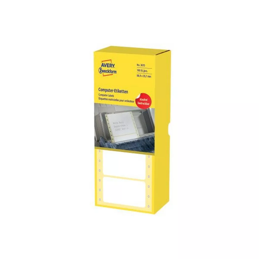 Avery-Zweckform – AVERY ZWECKFORM Etiketten 1-bahnig 88,9×35,7mm, 4000 Stück, One Size, Weiss