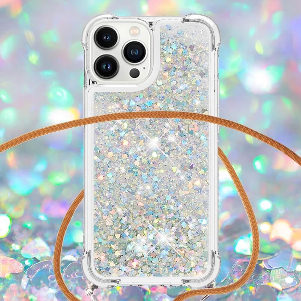 Cover-Discount  iPhone 15 Pro - Coque Paillettes Avec Bandoulière 