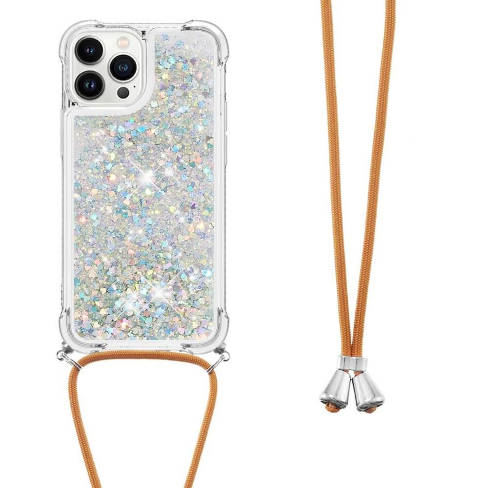 Cover-Discount  iPhone 15 Pro - Coque Paillettes Avec Bandoulière 