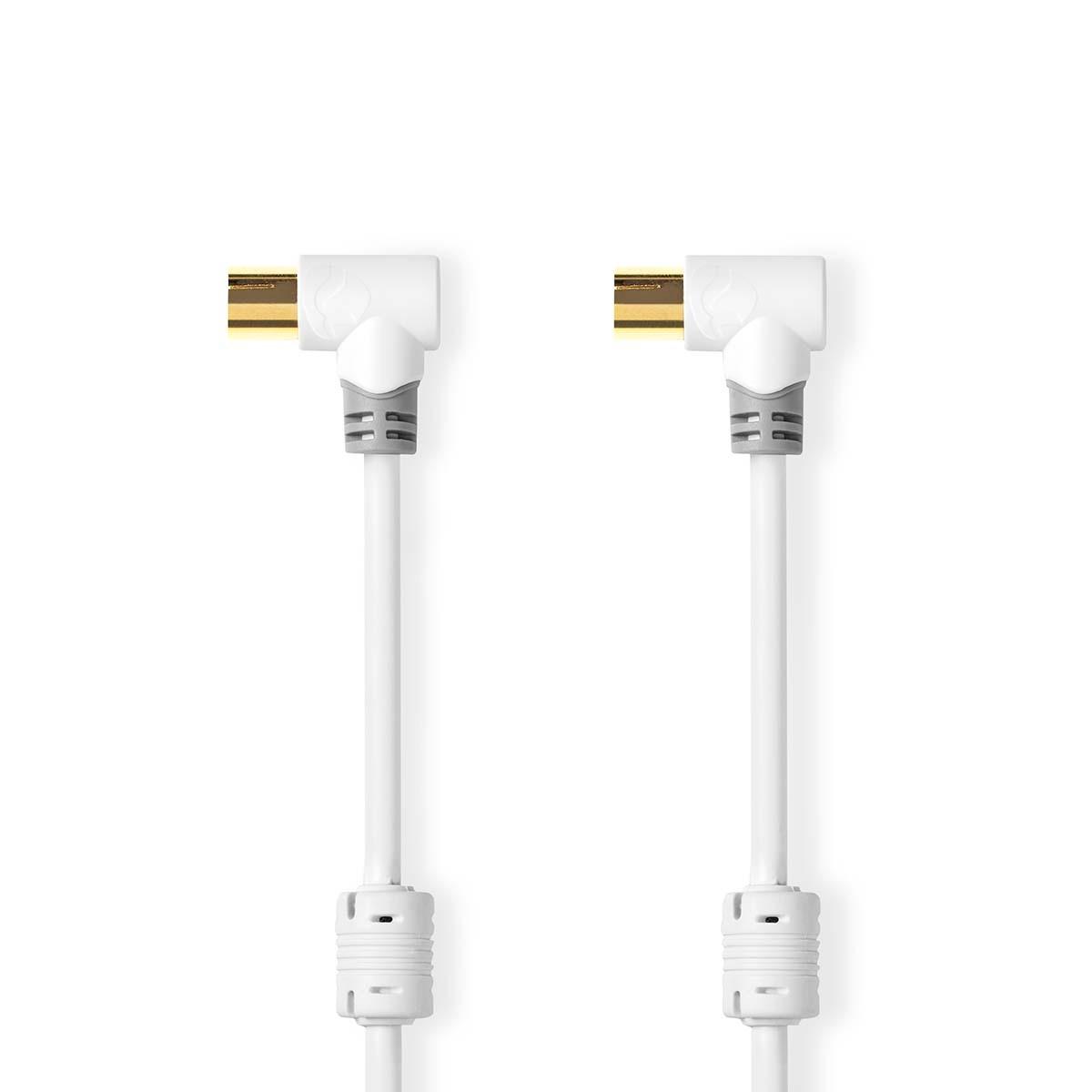 Image of Koaxialkabel | Iec (koax) Stecker | Iec (koax) Buchse | Vergoldet | 100 Db | 75 Ohm | Doppelt Geschirmt | 1,00 M | Rund | Pvc | Weiß | Verpackt Unisex 0.75M