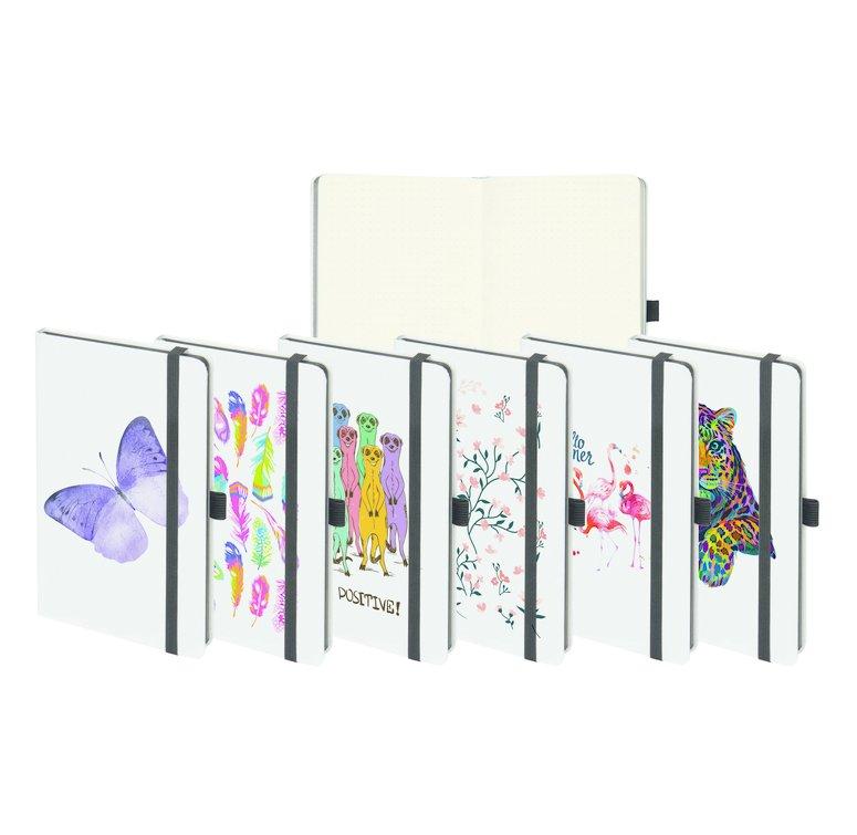 Biella Carnet de notes Kompagnon White Trend 2022, 12,5 x 19,5 cm, pointé - Multicolores  