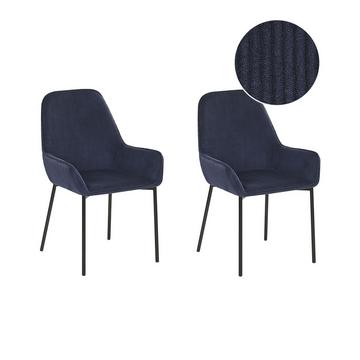 Lot de 2 chaises de salle à manger en Velours côtelé Glamour LOVERNA