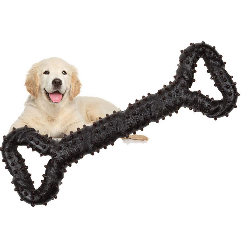 Robustes Hundespielzeug in Form eines Kauknochens aus Hartgummi mit konvexem Design