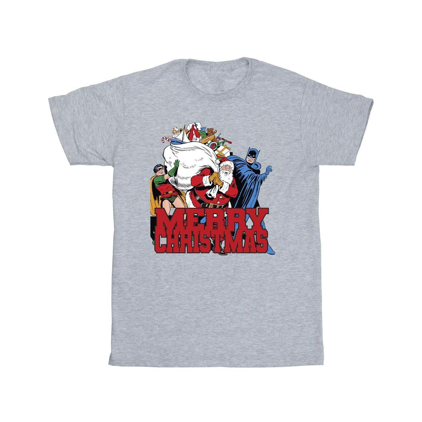 Image of Batman Merry Christmas Comic Tshirt Herren Grau XXL