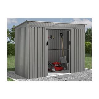 Vente-unique Casetta da giardino 3,24m² in Acciaio galvanizzato Grigio - FOLCO  