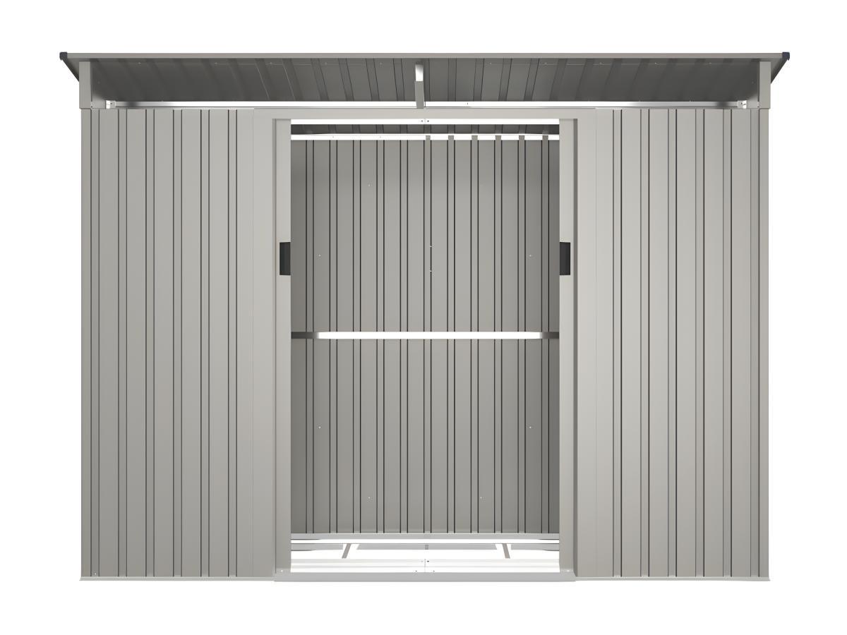 Vente-unique Casetta da giardino 3,24m² in Acciaio galvanizzato Grigio - FOLCO  