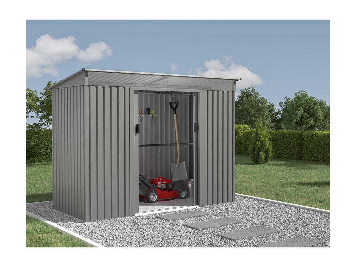 Vente-unique Casetta da giardino 3,24m² in Acciaio galvanizzato Grigio - FOLCO  