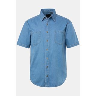 JP1880  Chemise en jean dans une coupe Modern Fit, manches courtes et col kent bleu clair 