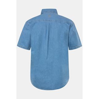 JP1880  Chemise en jean dans une coupe Modern Fit, manches courtes et col kent bleu clair 