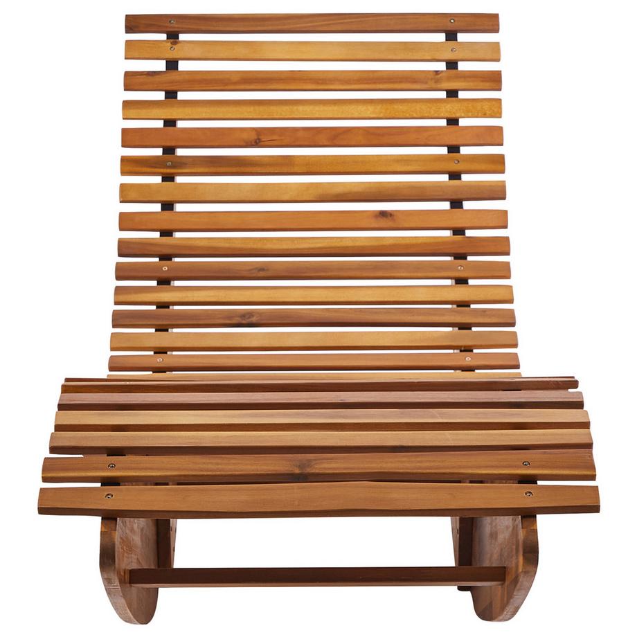 Beliani Sonnenliege mit Kissen aus Akazienholz  BRESCIA PREMIUM  