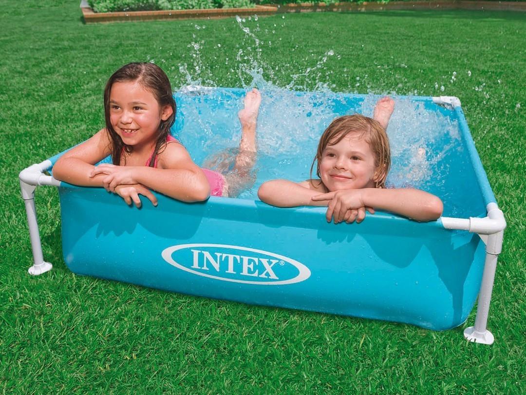 B2X  Mini piscine cadre pour enfants, turquoise, 122 x 122 x 30 cm INTEX 57173 