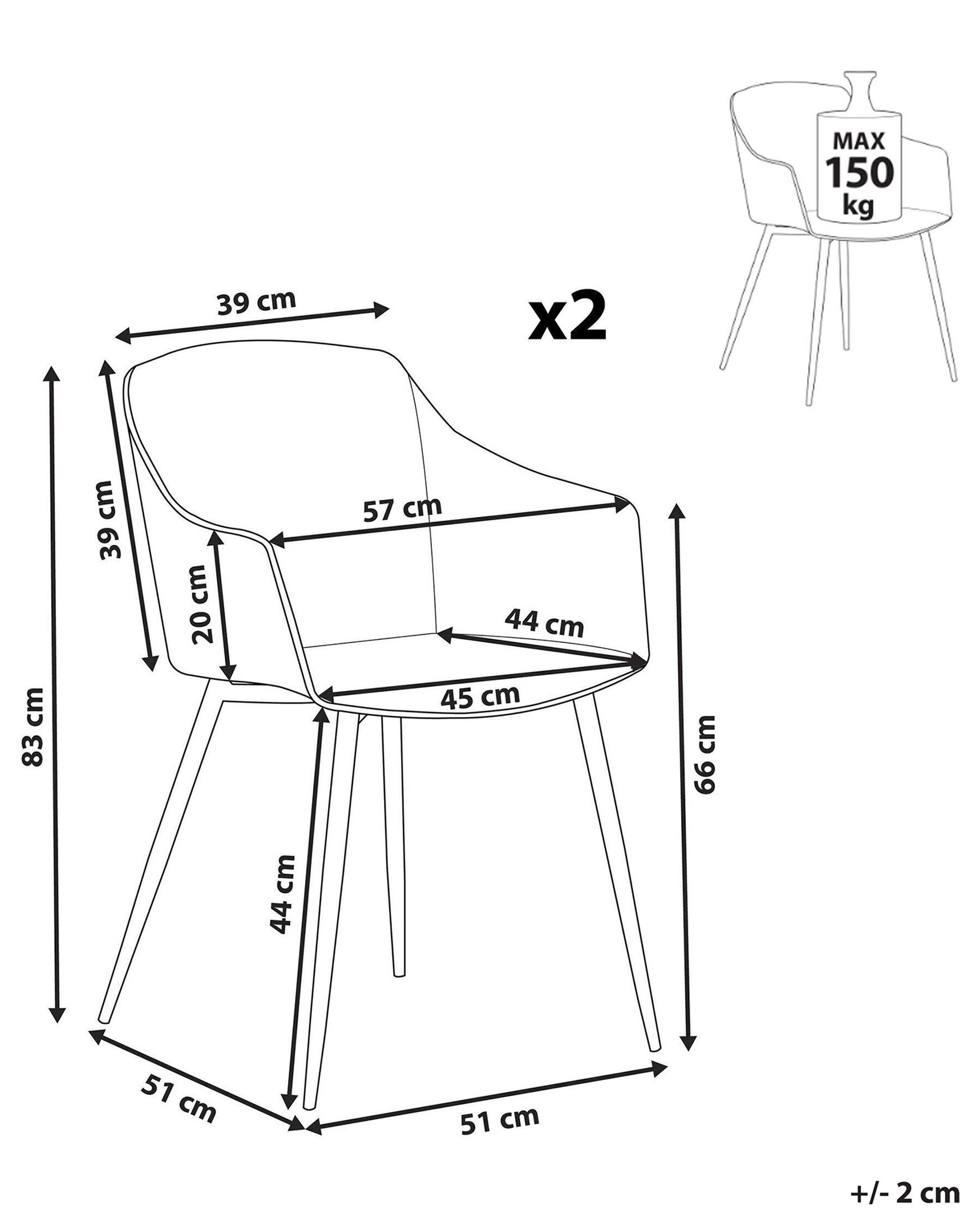 Beliani Set mit 2 Stühlen aus Kunststoff Skandinavisch FONDA II  