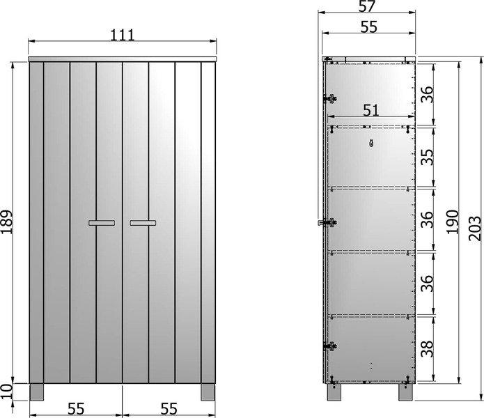 mutoni Schrank Dennis Kiefer betongrau  