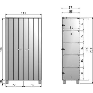 mutoni Schrank Dennis Kiefer betongrau  