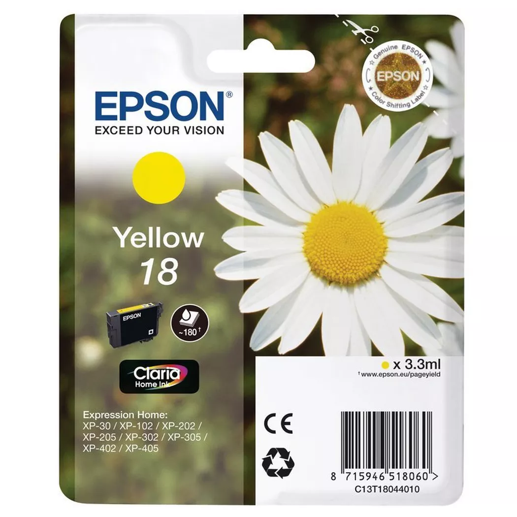 Epson – Tintenpatrone yellow T180440 XP 30/405 180 Seiten, One Size