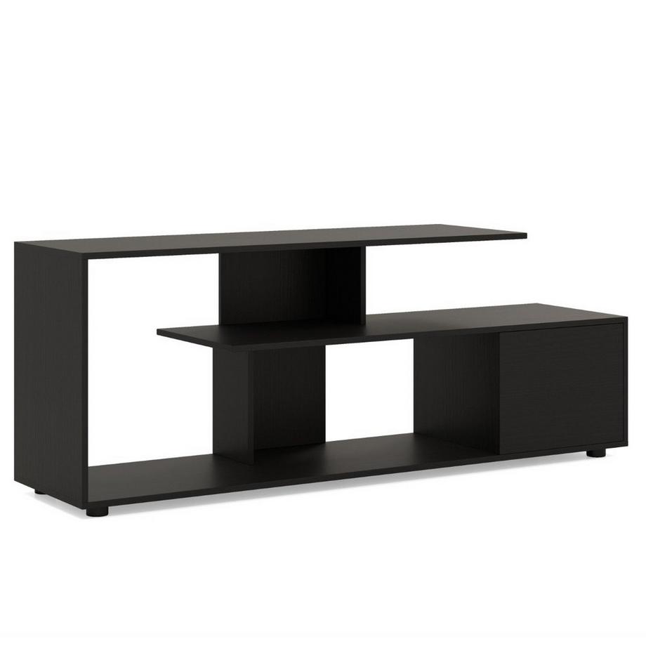 Northix  Meuble TV pour téléviseurs jusqu'à 55 pouces avec étagères et amp; Meuble meuble TV lowboard noir 