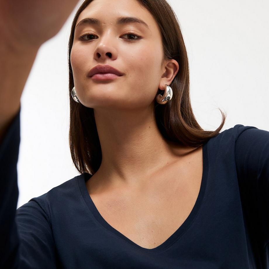 La Redoute Collections Langarm Rundhals T-Shirt  