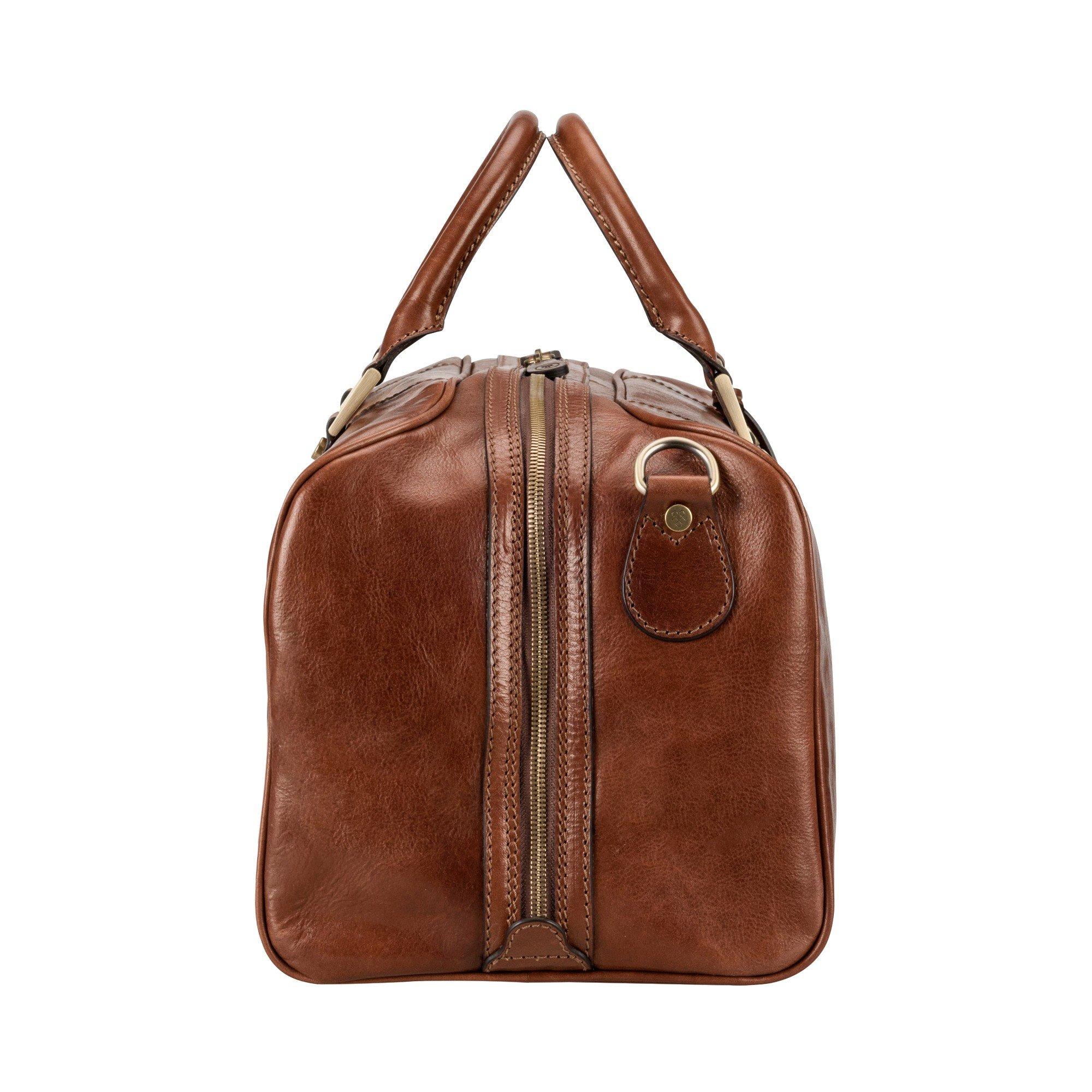 Maxwell Scott  FleroS - Kleine Leder Weekender Reisetasche 