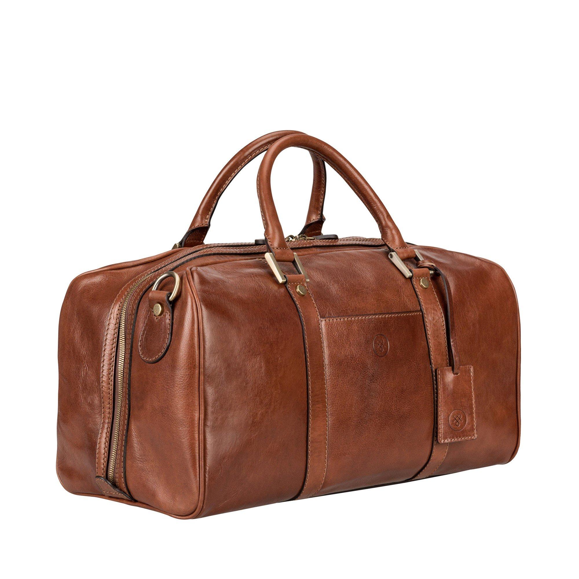 Maxwell Scott  FleroS - Kleine Leder Weekender Reisetasche 