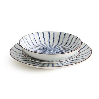 La Redoute Intérieurs 4er-Set tiefe Teller Bowlia mit Strahlendekor  