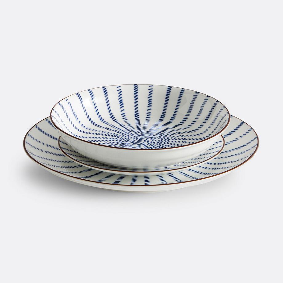 La Redoute Intérieurs Lot de 4 assiettes creuses motif rayons  