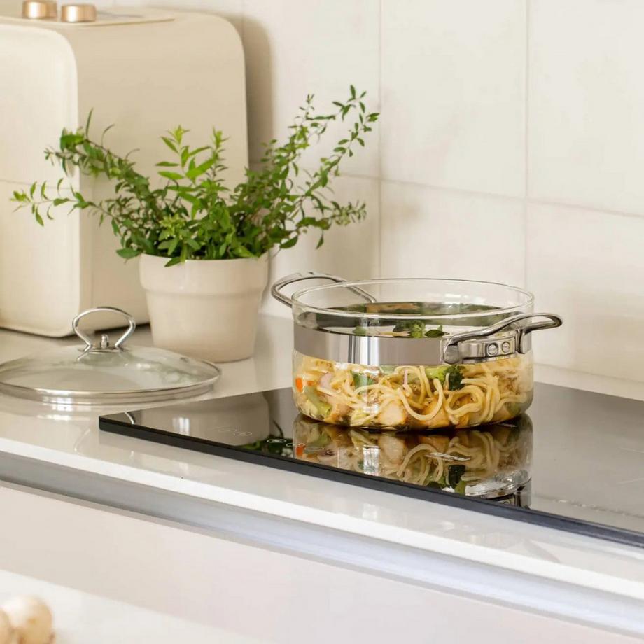 mastrad Faitout en verre avec Couvercle profonde 20cm 2.5 litres  