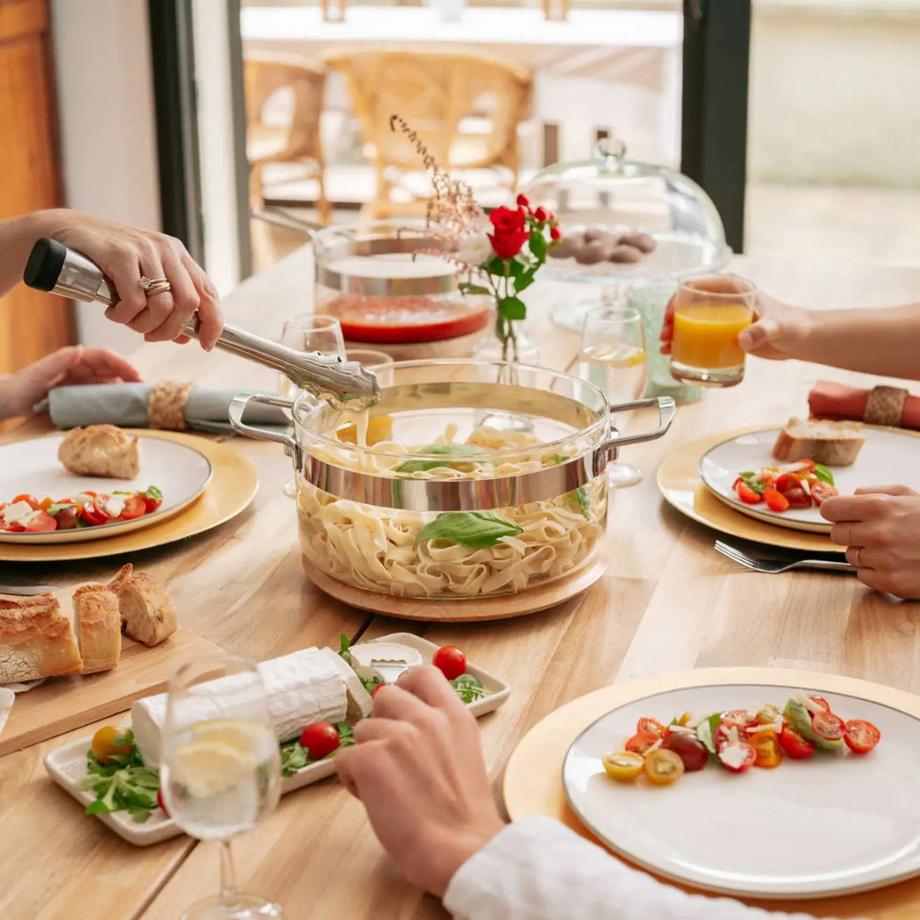 mastrad Faitout en verre avec Couvercle profonde 20cm 2.5 litres  
