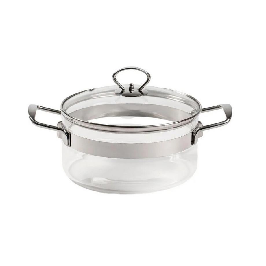 mastrad Faitout en verre avec Couvercle profonde 20cm 2.5 litres  