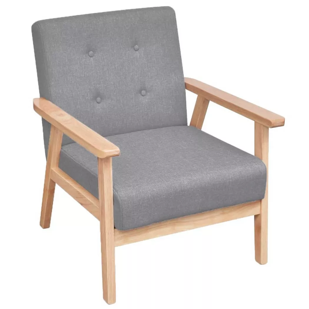 VidaXL - Fauteuil bois, One Size, Gris Moyen