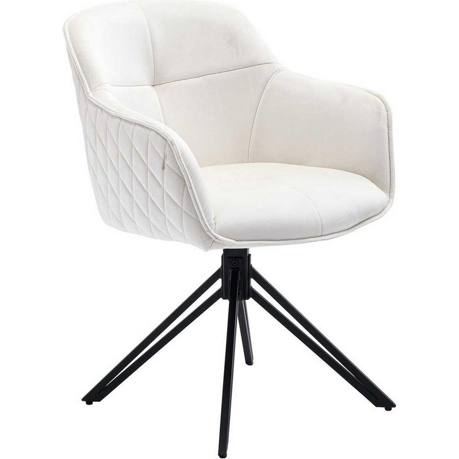 Sedia da pranzo con braccioli Zubstix beige