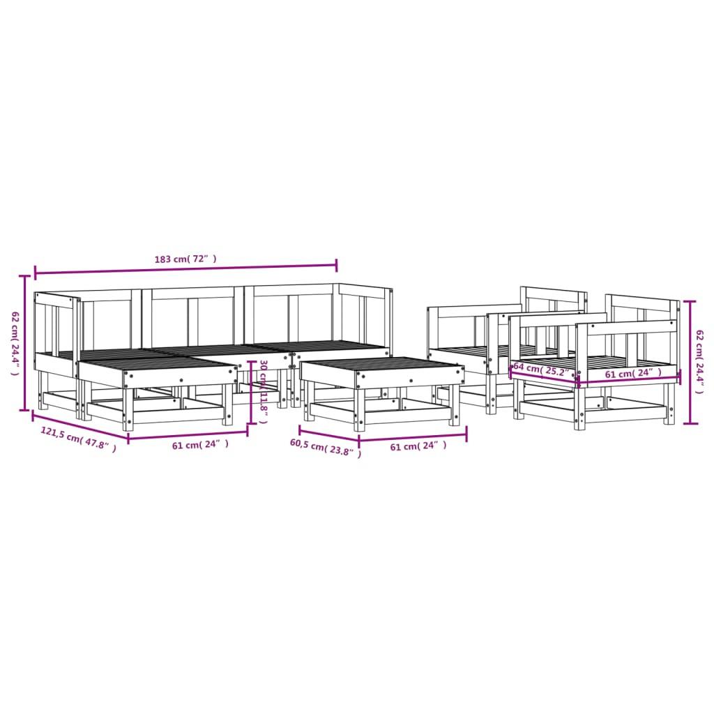 VidaXL set mobili da giardino Legno di pino  