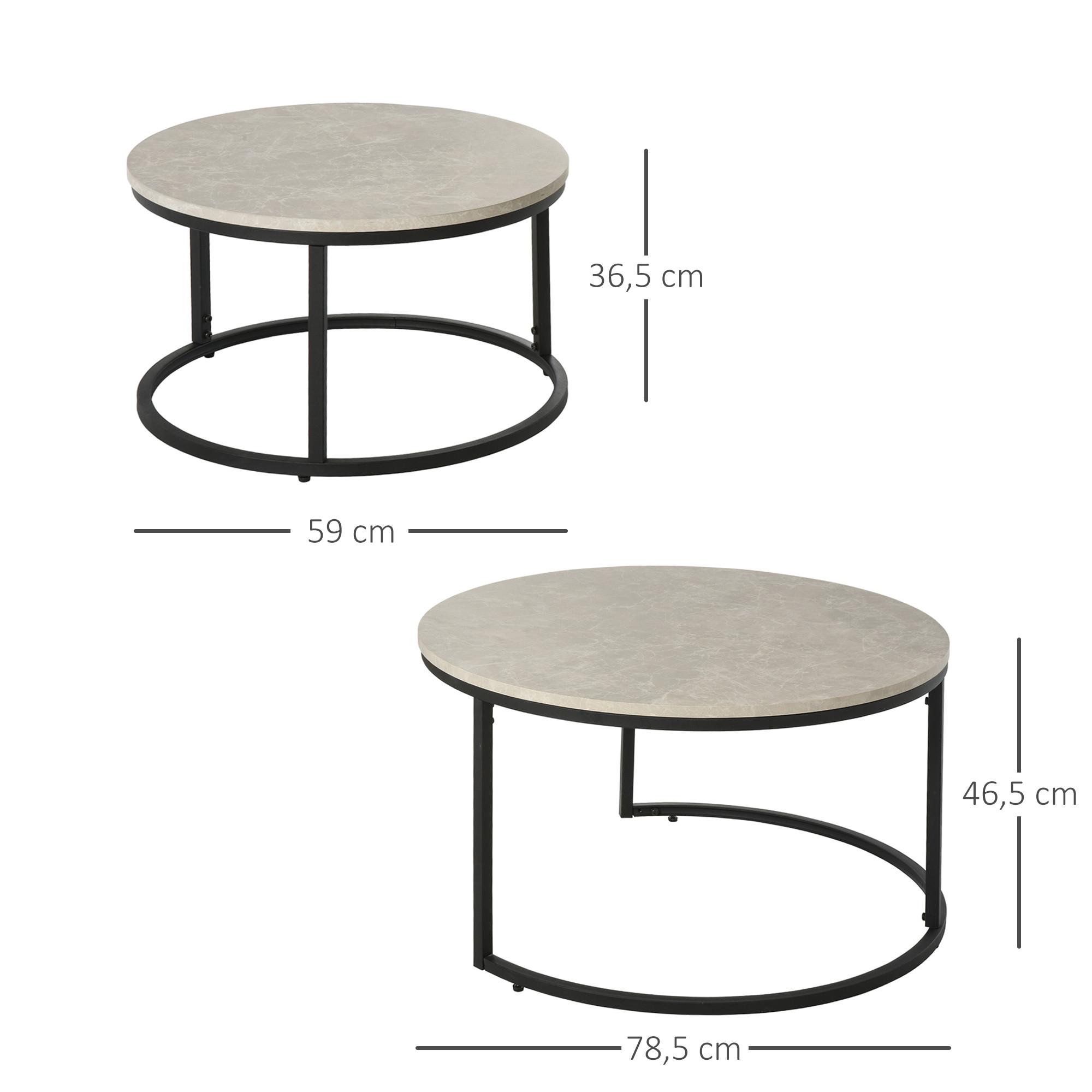 HOMCOM Ensemble de table basse  