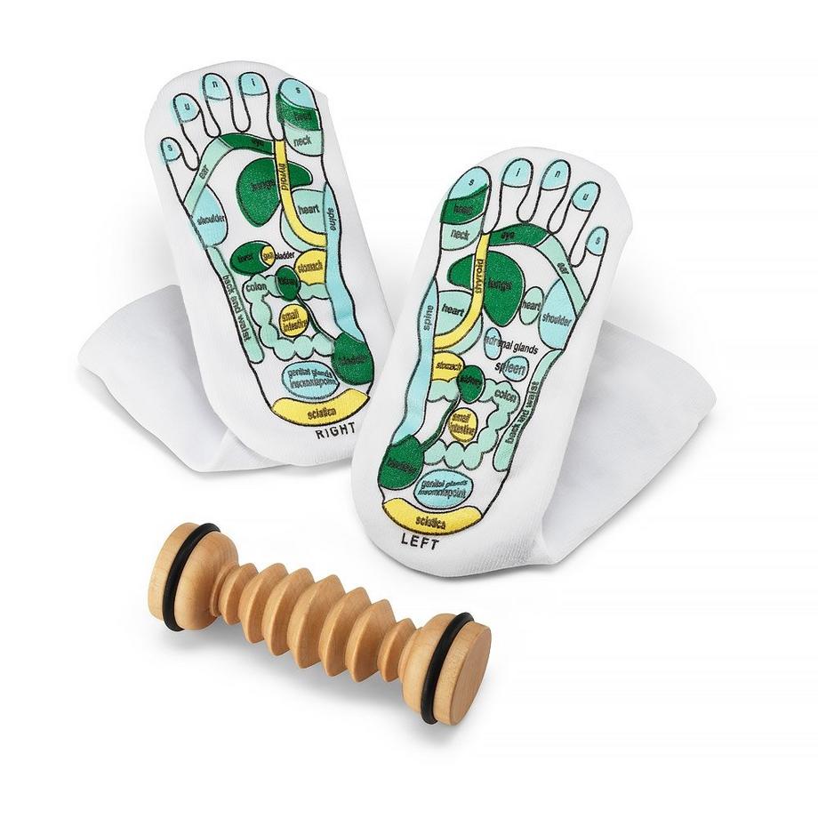 WellBeing  Reflexzonenmassage – Socken und Massagerolle 
