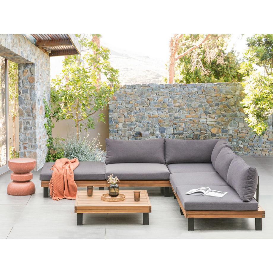 Beliani Set lounge pour jardin en Bois d'acacia certifié FSC® Moderne FRAZZANO  