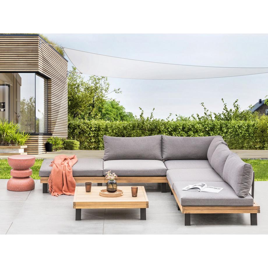 Beliani Set lounge pour jardin en Bois d'acacia certifié FSC® Moderne FRAZZANO  