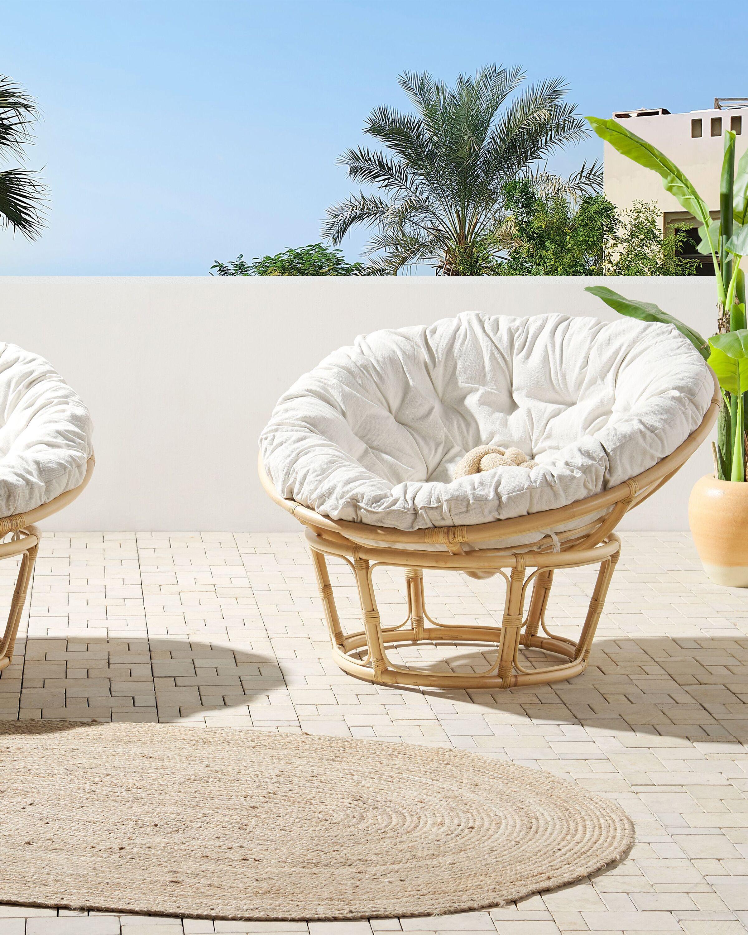 Beliani Set di 2 sedie da giardino con cuscini en Rattan Boho SALVO  