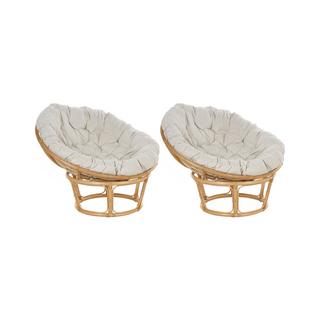 Beliani Set di 2 sedie da giardino con cuscini en Rattan Boho SALVO  