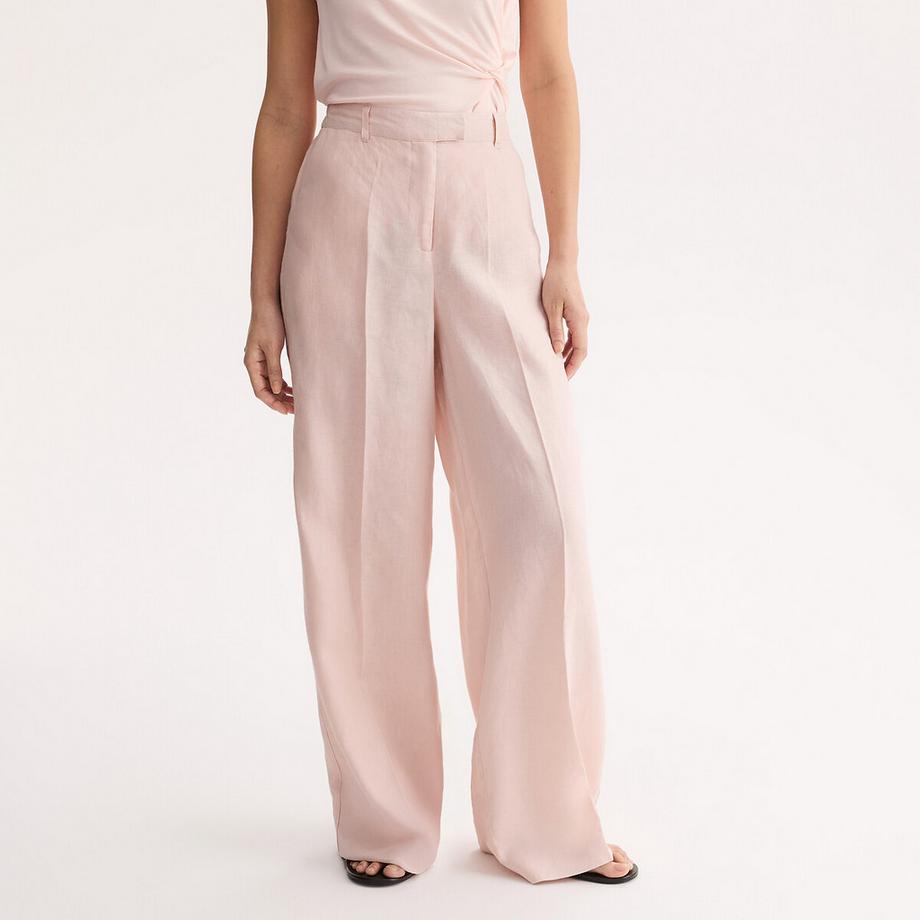 Pantalon large en lin&nbsp;