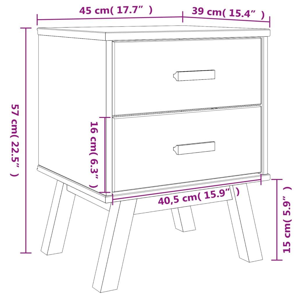 VidaXL Table de chevet bois de pin  