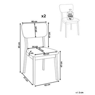 Beliani Chaise de salle à manger en Bois d'hévéa Traditionnel MINIER  