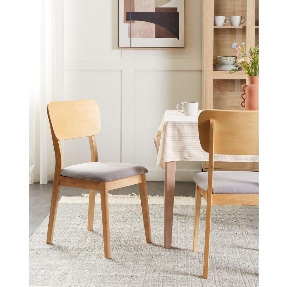 Beliani Set di 2 sedie da pranzo en Legno di caucciù Classico MINIER  