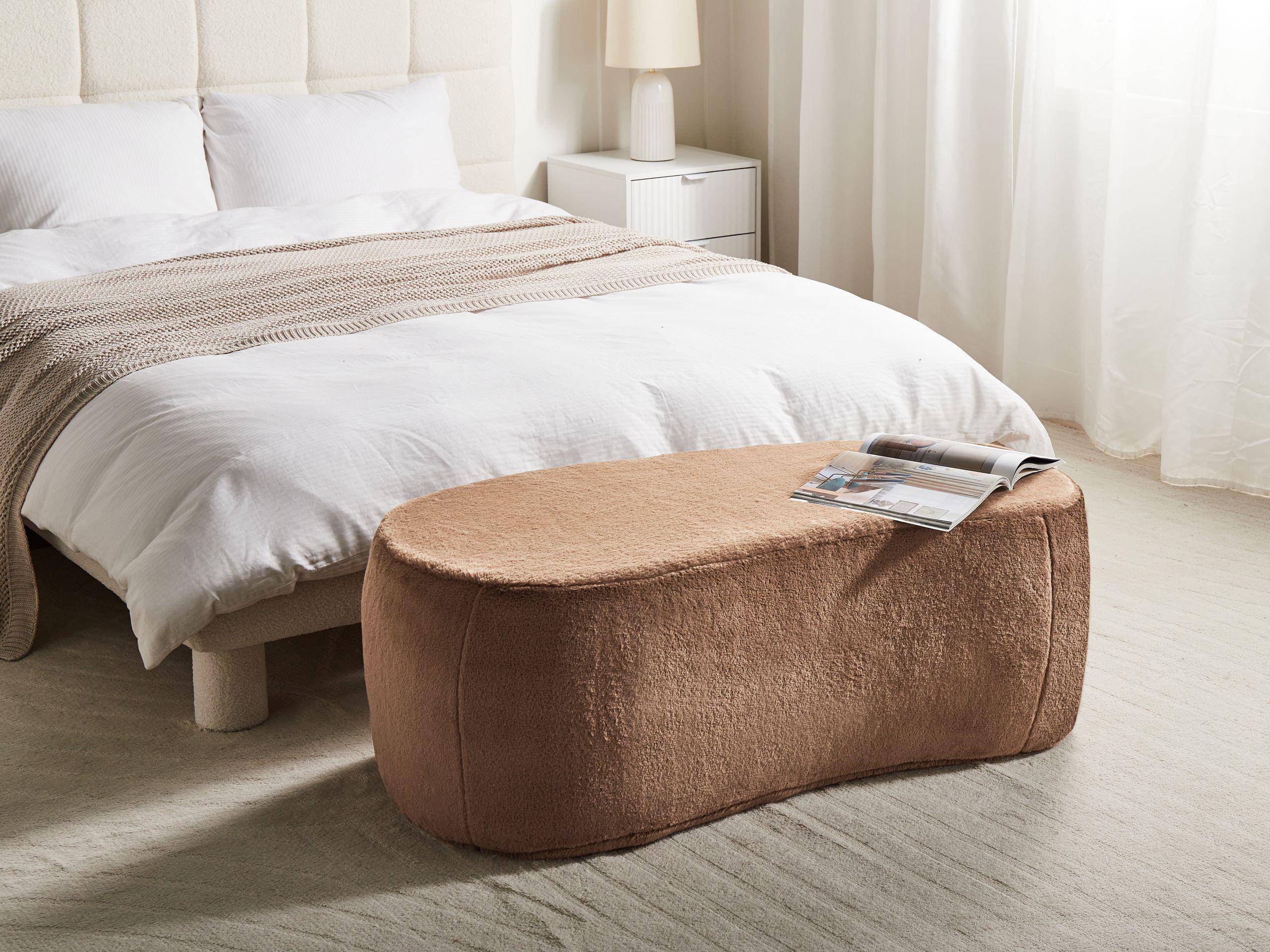 Beliani Pouf en Fourrure synthétique Scandinave BAYARD  