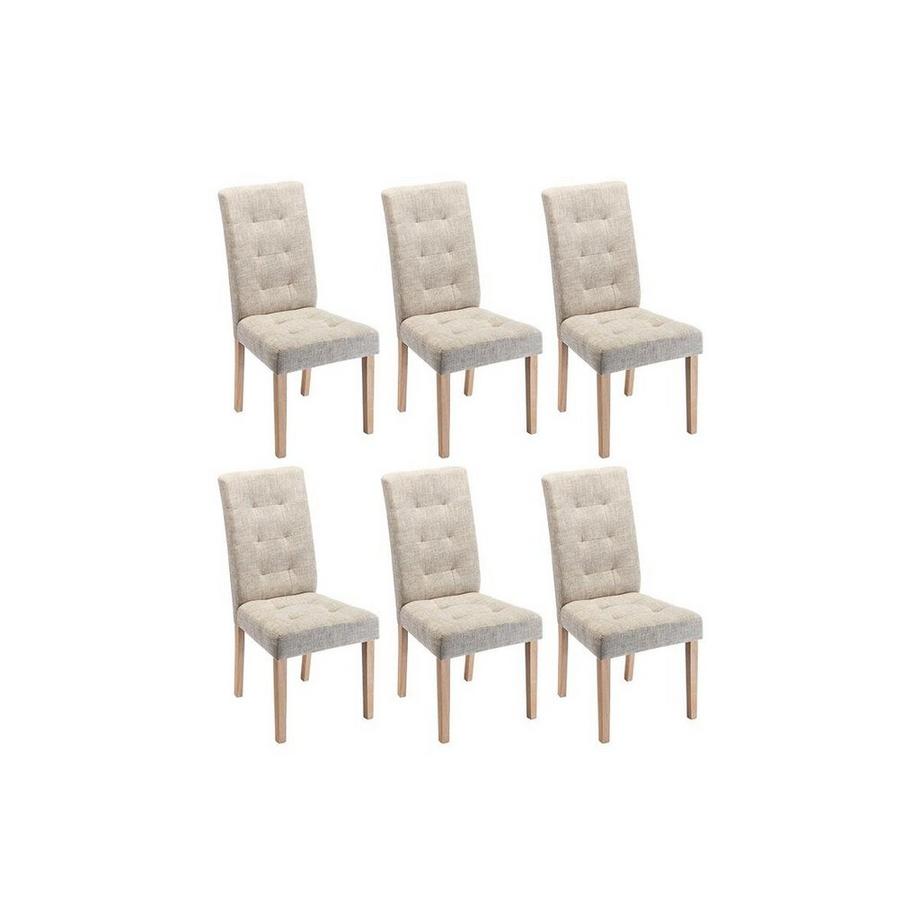 Vente-unique Lot de 6 chaises VILLOSA Tissu Pieds bois  