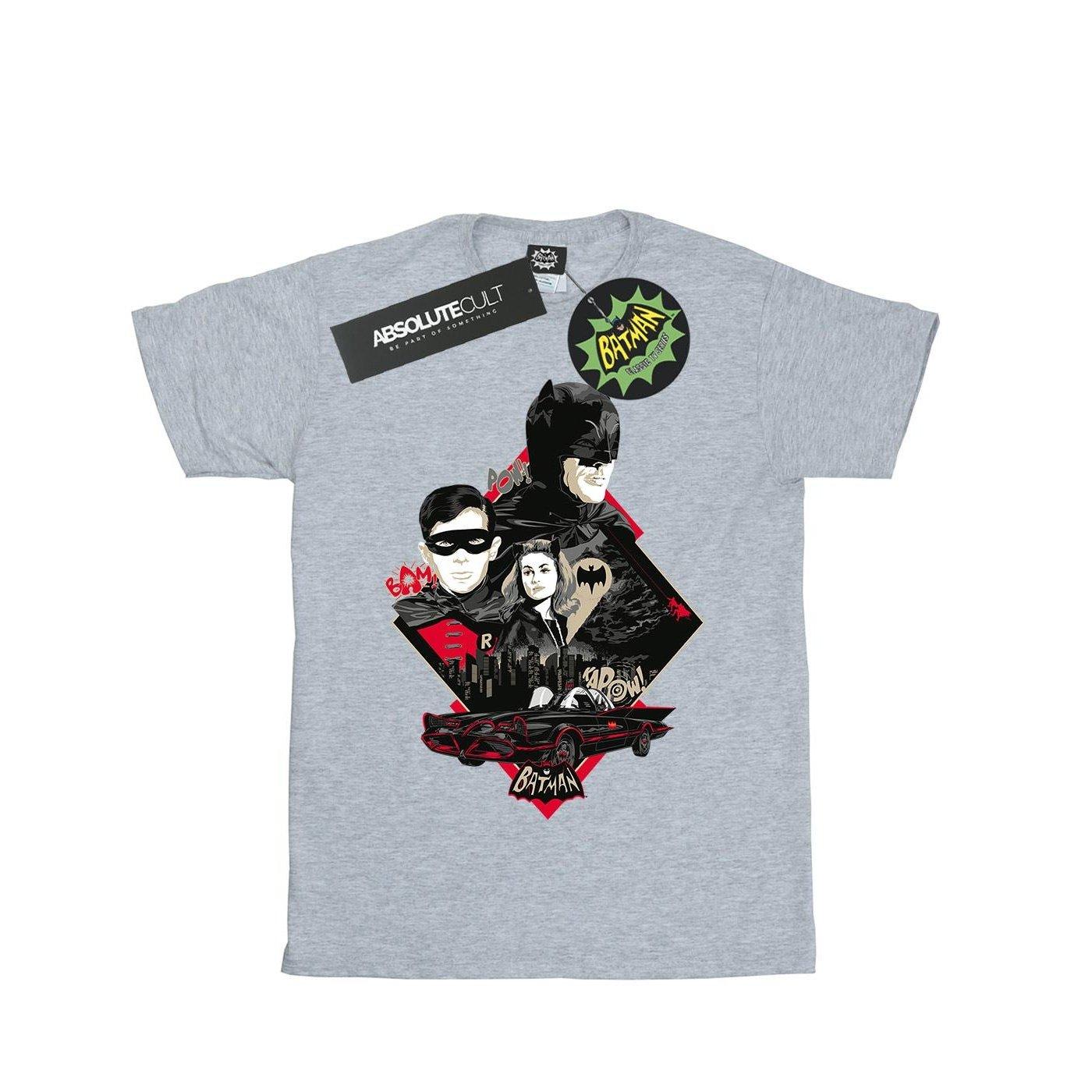 Image of Batman Tv Series Character Skyline Tshirt Jungen Grau 116
