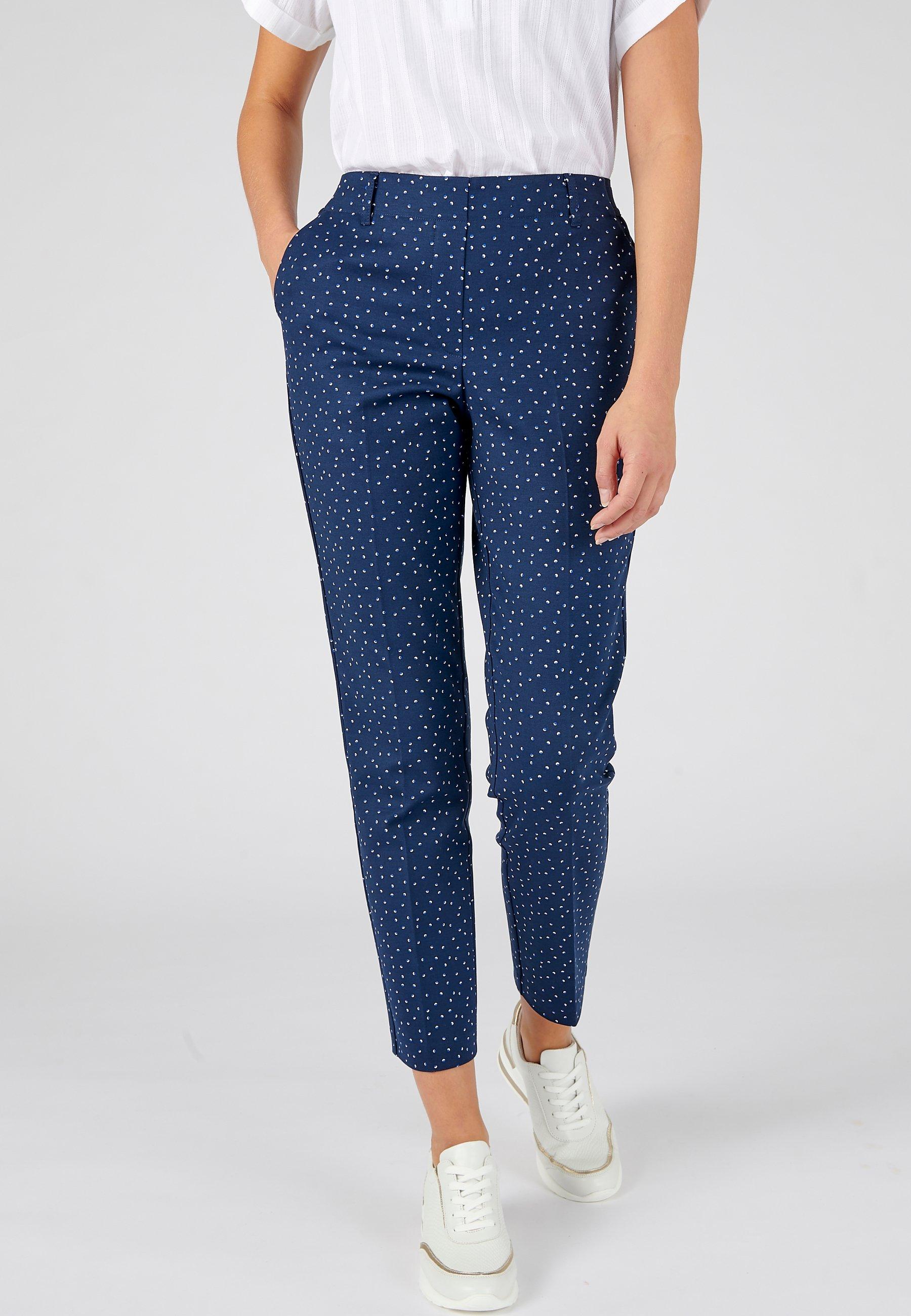 Image of 7/8-hose Aus Baumwollsatin. Damen Blau 52