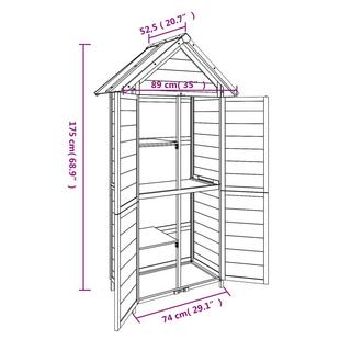 VidaXL Remise à outils de jardin bois de pin  