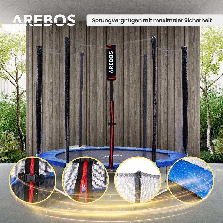 Arebos  Trampoline jardin Trampoline pour enfants ensemble complet extérieur 