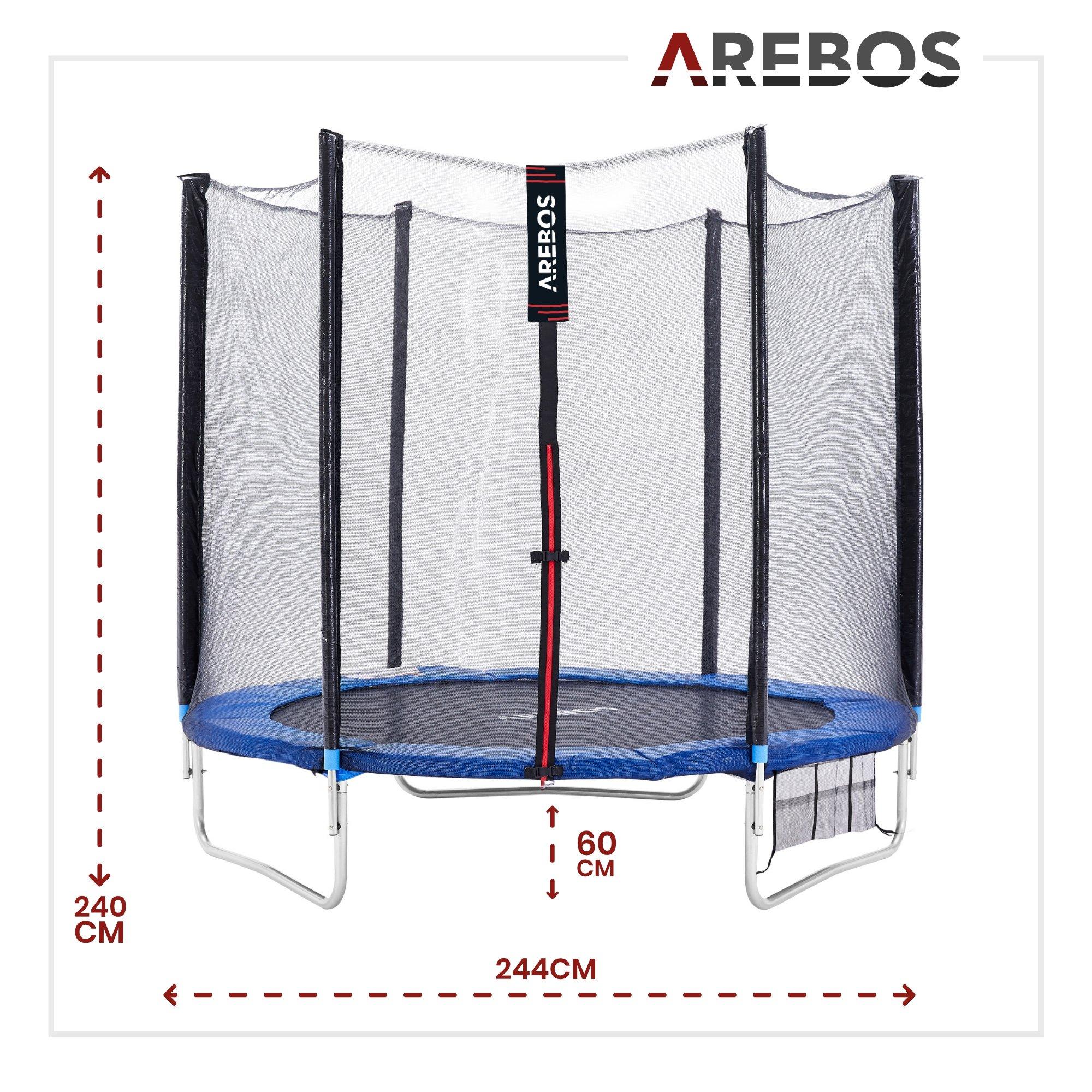 Arebos  Trampolino da giardino Trampolino per bambini set completo da esterno 