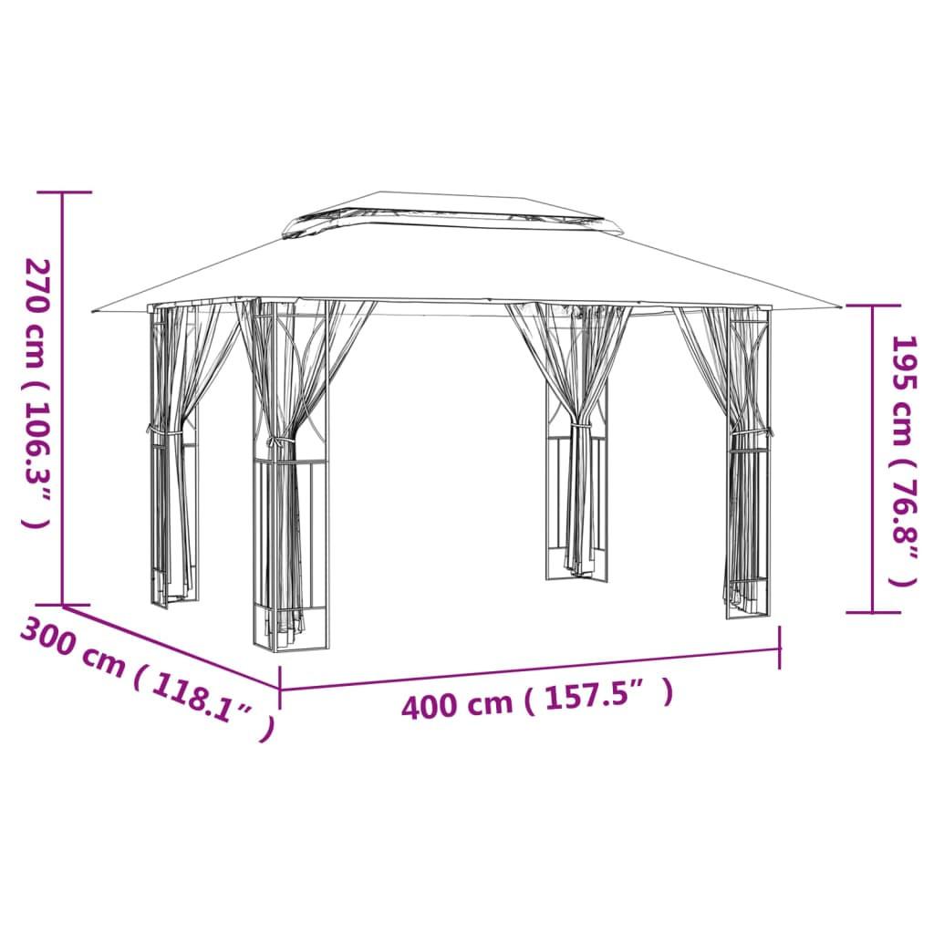 VidaXL Pavillon stahl  